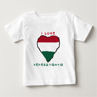 Pour Bébé J'aime le T-shirt de nourrisson de Keresztanya