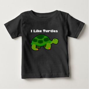 Pour Bébé J'aime les tortues - Baby Fine Jersey T-shirt 