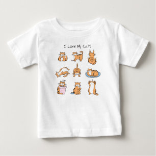 Pour Bébé J'aime mon T-shirt d'enfant en bas âge de chat