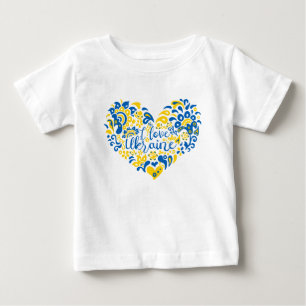 Pour Bébé J'aime Ukraine inspiration citation coeur T-shirt