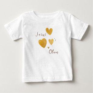 Pour Bébé Jésus aime Nom personnalisé Baby T-shirt moderne