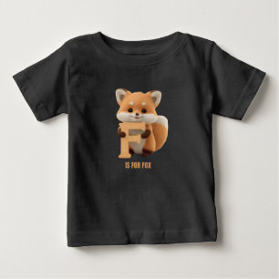 Pour Bébé Joli Renard Lettre F T-Shirt Enfants   Alphabet An