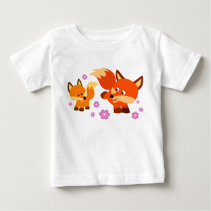 Pour Bébé Jolie caricature Foxes Baby T-Shirt