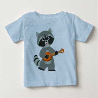 Pour Bébé Jolie Cartoon Raccoon Jouer Banjo Baby T-Shirt