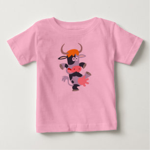Pour Bébé Jolie Danser Cartoon Vache Baby T-Shirt