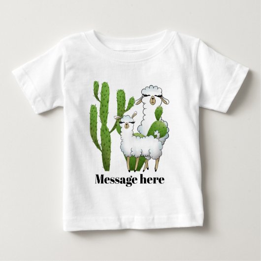 Pour Bébé Jolie lama ajouter nom ou message t-shirt (Devant)