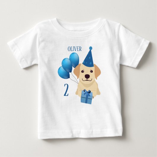 Pour Bébé Jote Labrador Retriever Anniversaire T-shirt garço (Devant)