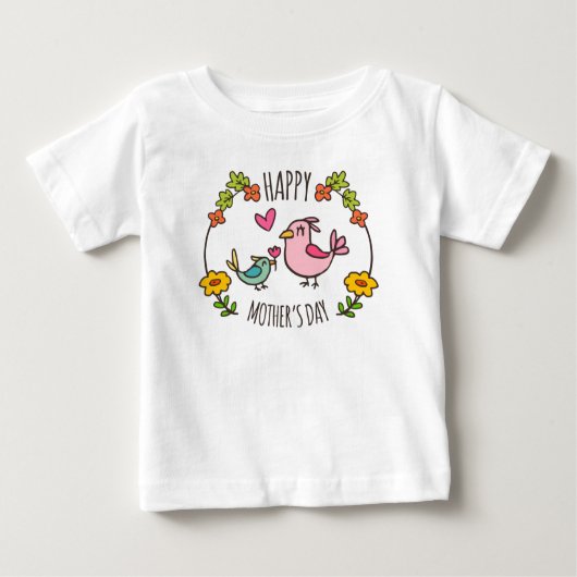 Pour Bébé Joyeuse fête des mères | T-shirt Ruffle (Devant)
