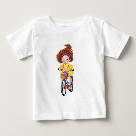 Pour Bébé Joyeuse fille avec Bike Baby T-shirt (Devant)