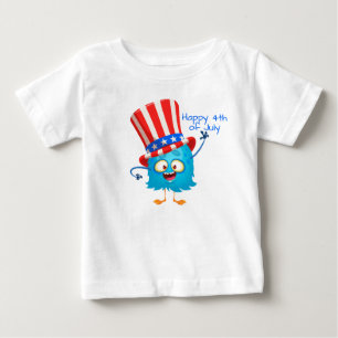 Pour Bébé Joyeux T-shirt 4 juillet mignonne Monster Baby