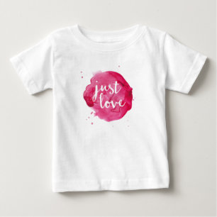 Pour Bébé Juste l'aquarelle rose d'amour badine le T-shirt