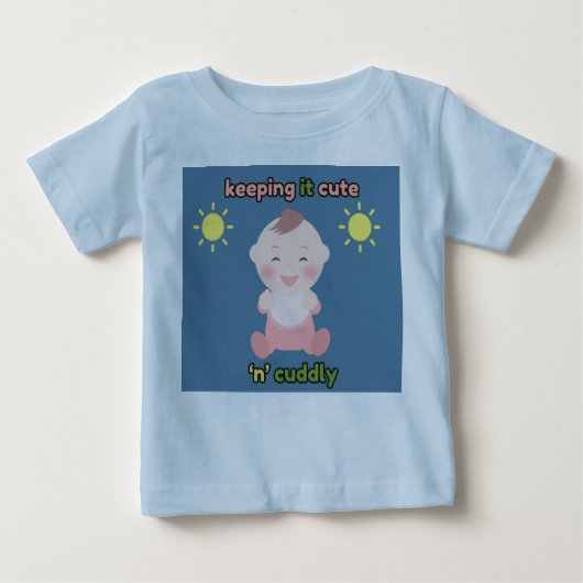 Pour Bébé Keeping It Cute 'n' Cuddly Baby Blue T-shirt (Devant)