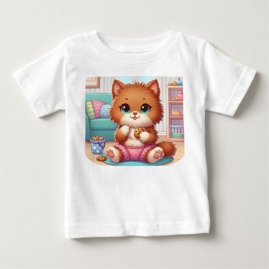 Pour Bébé Kitten Adorable Avec T-Shirt Biscuits (Devant)