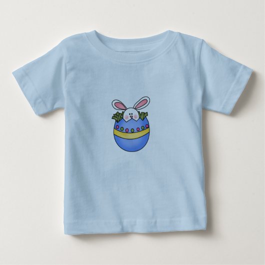 Pour Bébé Lapin dans le T-shirt bleu de Pâques d'oeufs (Devant)