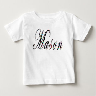 Pour Bébé Mason, Nom, Logo, Baby Boys T-shirt blanc