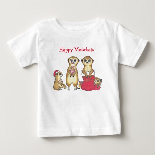 Pour Bébé Meerkat Noël Baby T-Shirt (Devant)