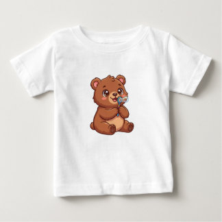 Pour Bébé Mignon ours en peluche Kawaii avec bulles T-Shirt
