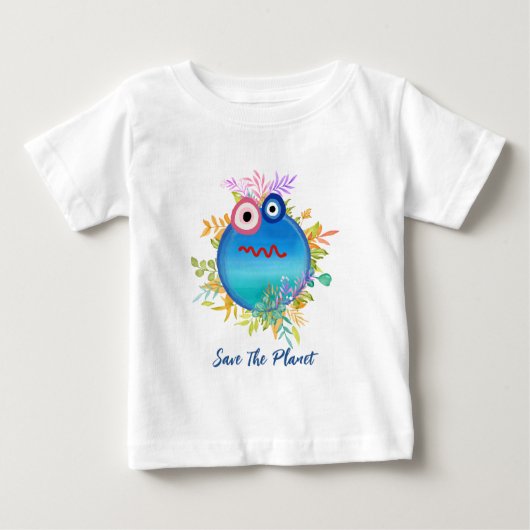 Pour Bébé Mignon Sauvez La Planète Baby T-Shirt (Devant)