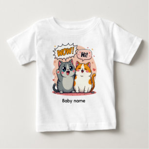 Pour Bébé Mignons chats Kawaii T-shirt personnalisé en jerse