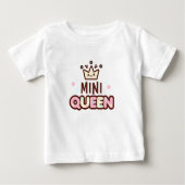 Pour Bébé Mini Queen Printed Modern White T-shirt (Devant)