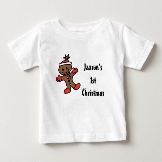Pour Bébé Mon 1er T-shirt Baby Gingerbread de Noël (Devant)