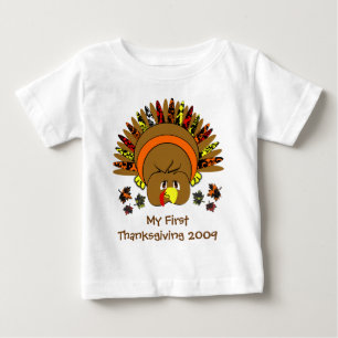 Pour Bébé Mon 1er T-shirt Thanksgiving mignon Turquie
