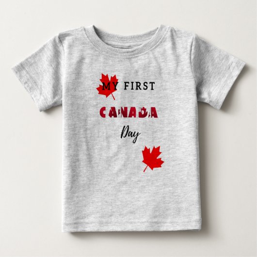 Pour Bébé Mon premier T-shirt de la fête du Canada (Devant)