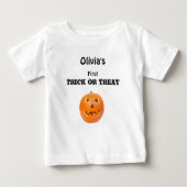 Pour Bébé Nom sur 6-24 Mois Baby Halloween Jersey T-Shirt (Devant)