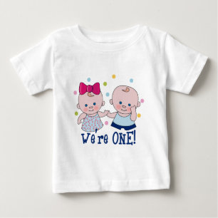 Pour Bébé Nous sommes un garçon et une fille T-shirt d'anniv