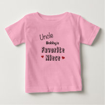 Oncle Favorite Niece Baby T-Shirt personnalisé