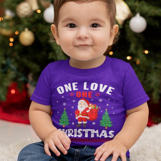Pour Bébé One Love One Christmas Père Noël T-shirt