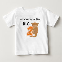 Ours Grand Deux T-shirt de naissance personnalisab