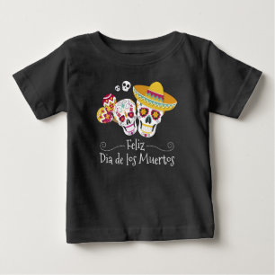 Pour Bébé Parti Dia de Muertos coloré   T-shirt