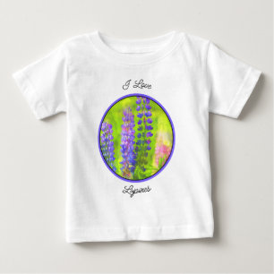 Pour Bébé Peinture Lupine - T-Shirt original d'Art Fleur Béb
