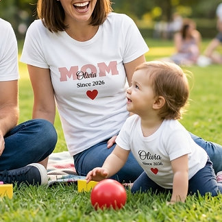 Pour Bébé Personalized Family Matching ,mom Dad Baby T-shirt