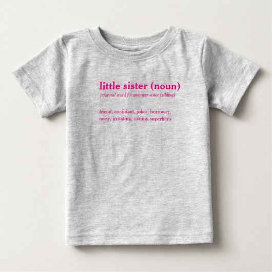 Pour Bébé Petit dictionnaire de soeur définition T-shirt per (Devant)