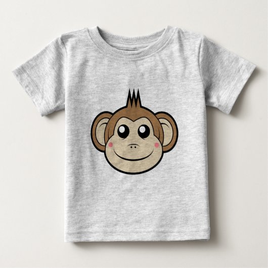 Pour Bébé Petit T-shirt de nourrisson de singe (Devant)