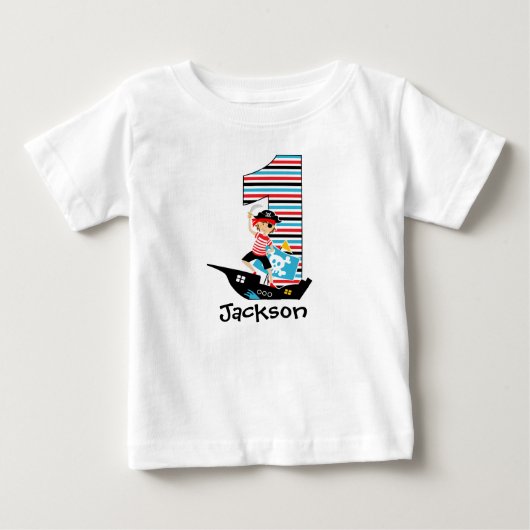 Pour Bébé Piratez le premier T-shirt d'anniversaire (Devant)