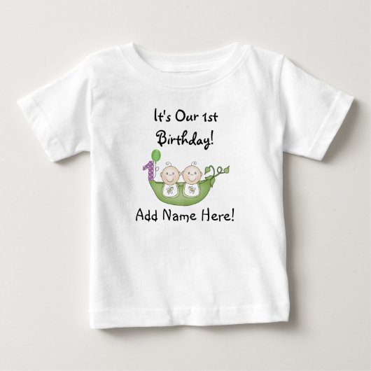 Pour Bébé Pois de jumeaux dans le premier T-shirt (Devant)
