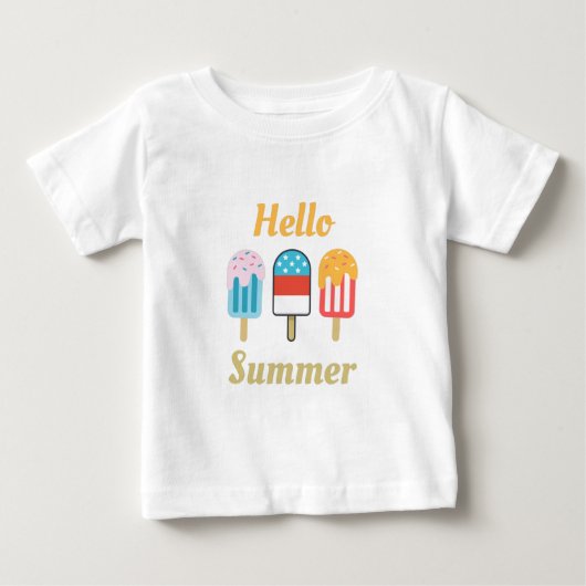Pour Bébé Popsicle Hello Summer T-Shirt (Devant)