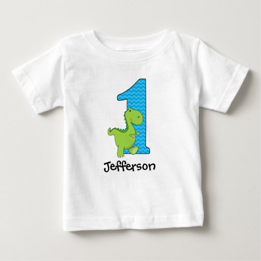 Pour Bébé Premier T-shirt d'anniversaire de dinosaure (Devant)