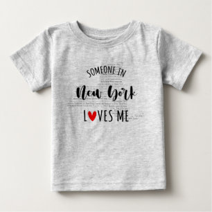 Pour Bébé Quelqu'Un À New York M'Aime Carte Baby T-shirt