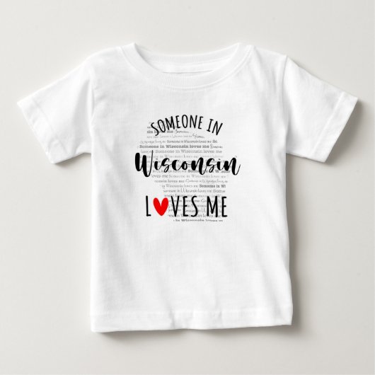 Pour Bébé Quelqu'Un Dans Le Wisconsin M'Aime Carte T-shirt B (Devant)