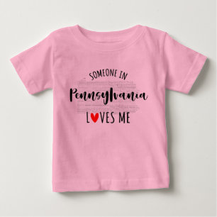 Pour Bébé Quelqu'Un En Pennsylvanie M'Aime Carte T-shirt Béb