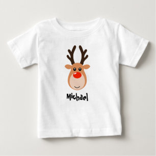 Pour Bébé Renne avec le T-shirt nommé d'enfant en bas âge