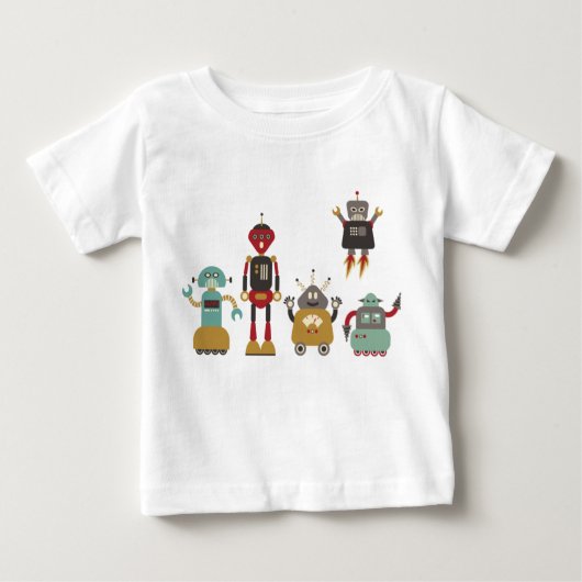 Pour Bébé Robots rétro mignonne T-shirt enfant (Devant)