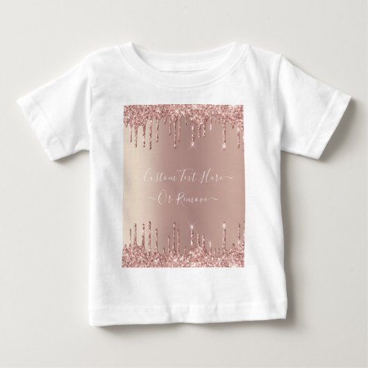 Pour Bébé Rose Gold Blush Drift Nom du texte Baby T-Shirt Ca (Devant)