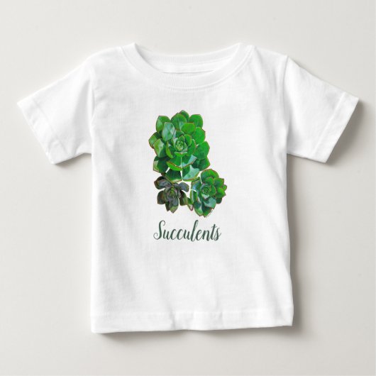 Pour Bébé Rosette Succulents Baby T-shirt (Devant)