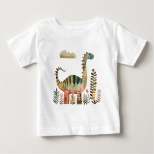 Pour Bébé Scène de dinosaure feuillu – T-shirt de dinosaure