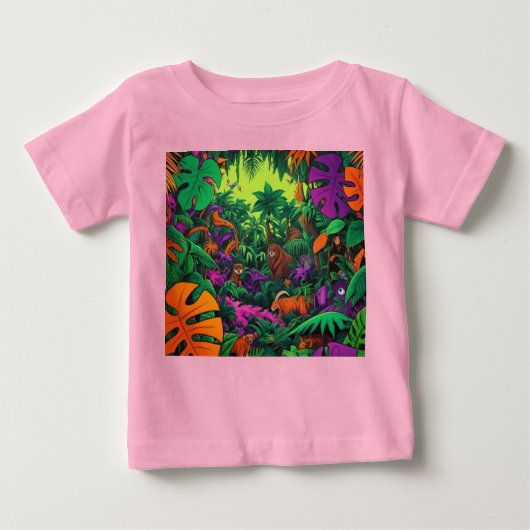 Pour Bébé Scène Jungle Animaux exotiques T-shirt (Devant)